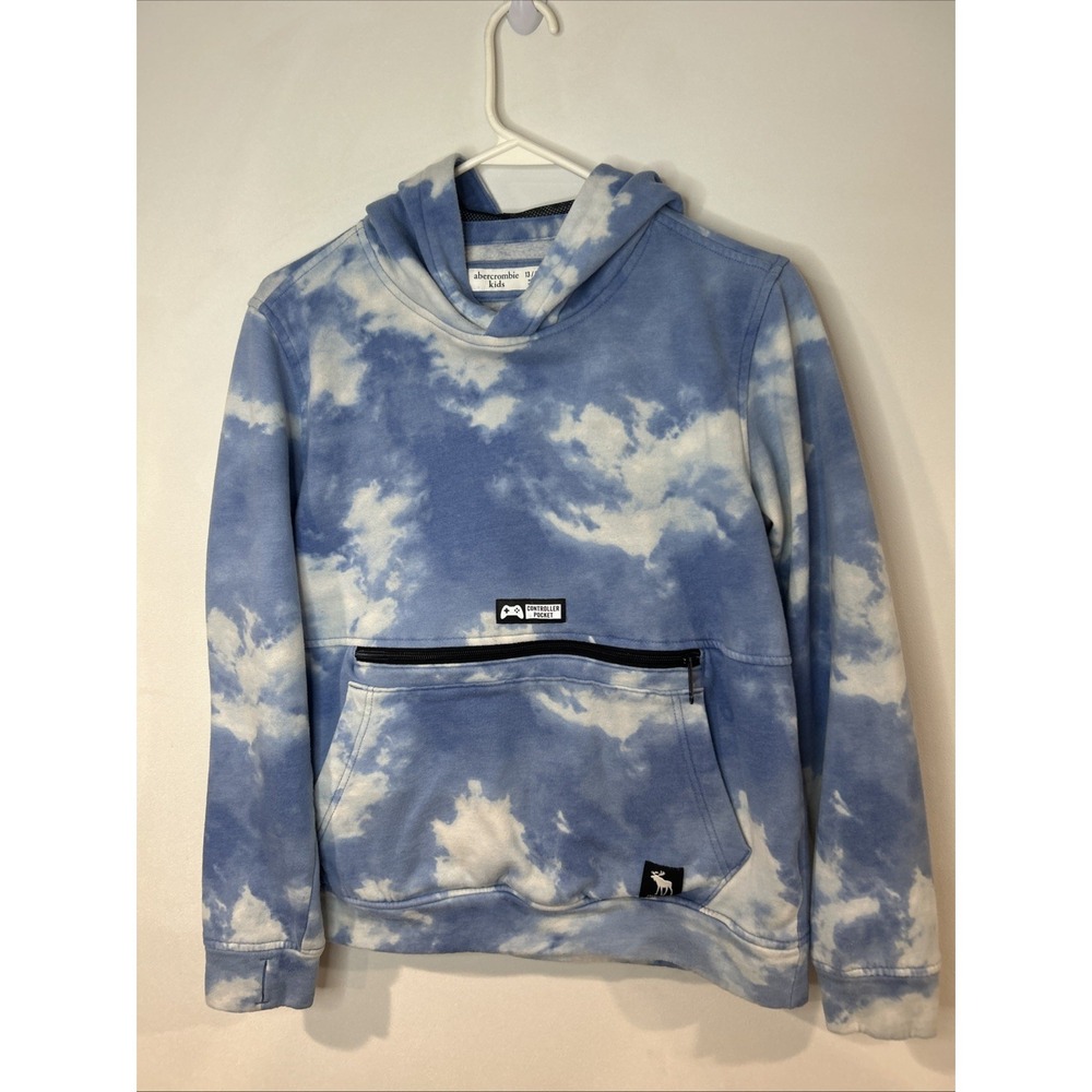 Boys Abercrombie And Fitch Logo Sweatshirt Blue Size 13/14 Controller Pocket